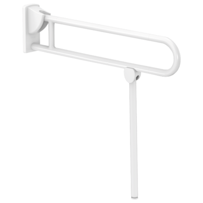 White Nylon drop-down rail with leg, Ø 32mm, L. 850mm