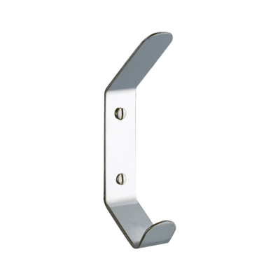 Bright polished stainless steel hat and coat hook