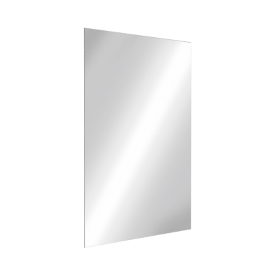 Self-adhesive rectangular stainless steel mirror, H. 600mm
