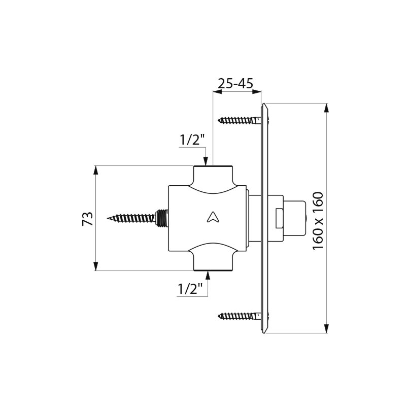 Tempostop Shower Valve Time Flow Recessed Delabie Ref 749628