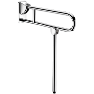 510162P-Stainless steel drop-down rail with leg, bright, L. 650mm