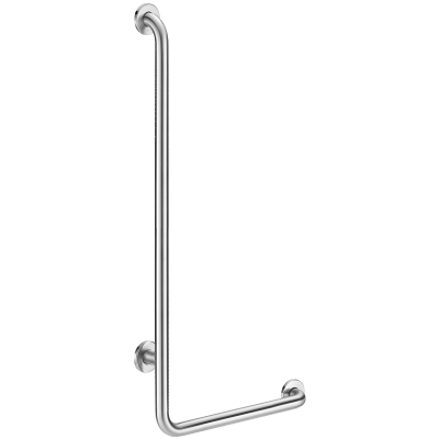 L-shaped stainless steel shower grab bar, satin, H. 1,150mm