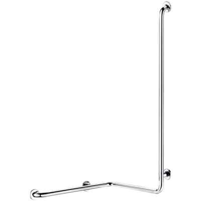 Right angled, shower grab bar (left model) with vertical bar, Ø 32mm