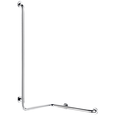 Right angled, shower grab bar (right model) with vertical bar, Ø 32mm