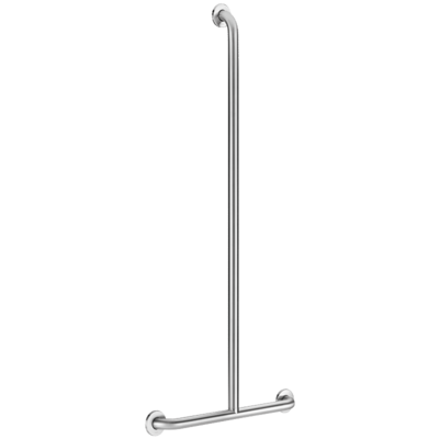 T-shaped satin stainless steel shower grab bar