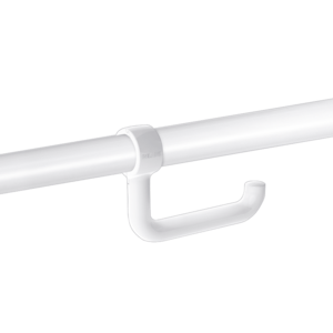 Toilet roll holder with spindle for Ø 32mm and Ø 34mm grab bars, white
