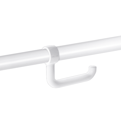 Toilet roll holder with spindle for Ø 32mm and Ø 34mm grab bars, white