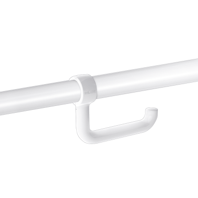 Toilet roll holder with spindle for Ø 32mm and Ø 34mm grab bars, white