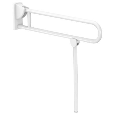 White Nylon drop-down rail with leg, Ø 32mm, L. 850mm