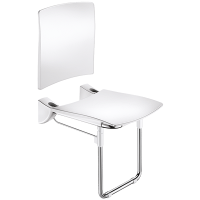 Lift-up Comfort shower seat with leg and backrest