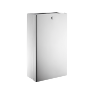 6611-Wall-mounted stainless steel bin with lid and lock, 16 litres