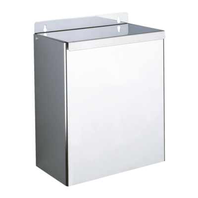 Wall-mounted stainless steel bin with lid, 13 litres