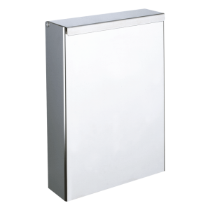 Wall-mounted stainless steel bin with lid, 4.5 litres