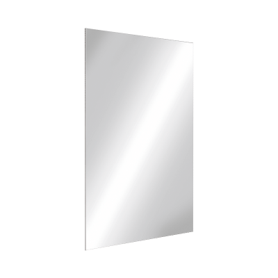 Self-adhesive rectangular stainless steel mirror, H. 600mm