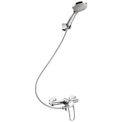 Auto-draining shower kit with mechanical mixer