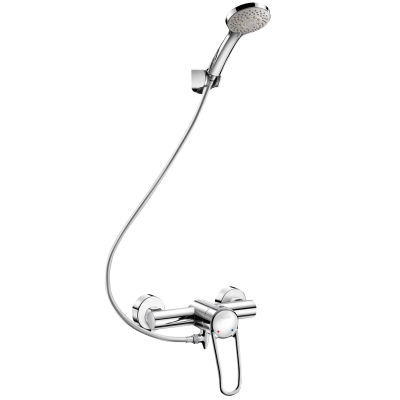 Auto-draining shower kit with mechanical mixer