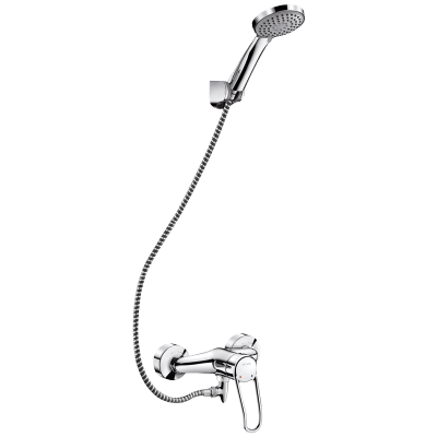 Auto-draining shower kit with mechanical mixer