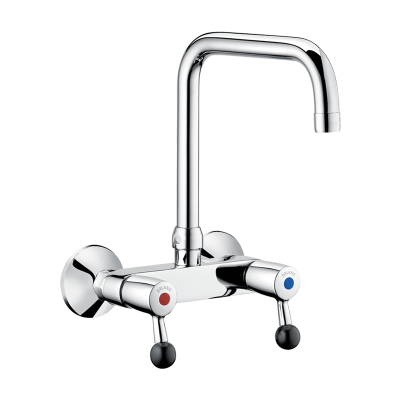 Wall-mounted twin hole mixer - 60 lpm