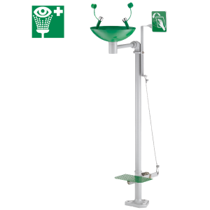 Free-standing eye wash station