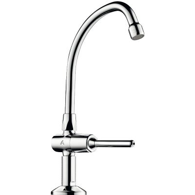 TEMPOSTOP time flow pillar tap, swan neck spout & control lever L200mm