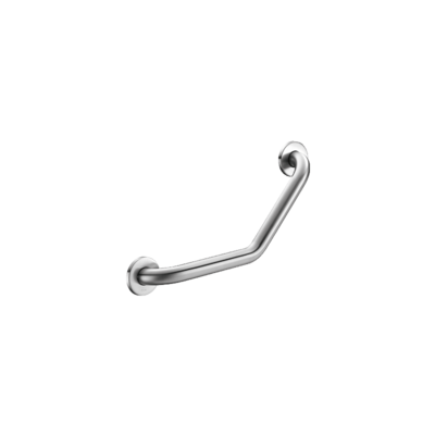 Angled stainless steel grab bar 135°, satin, 220 x 220mm
