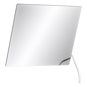 Tilting mirror with long ergonomic lever
