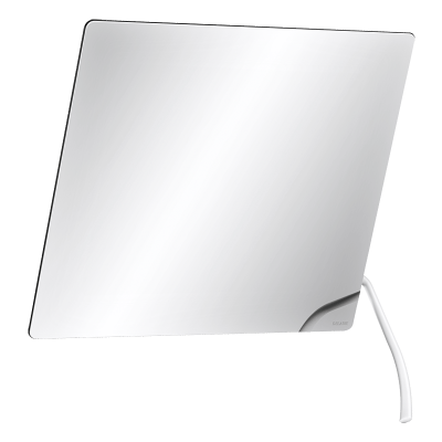 Tilting mirror with long ergonomic lever