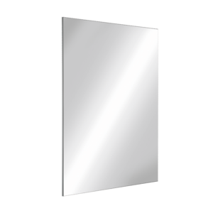 Rectangular stainless steel mirror, H. 600mm