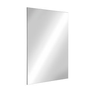 Rectangular stainless steel mirror, H. 600mm