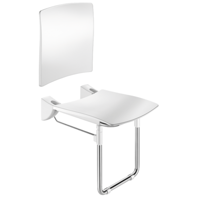 Lift-up Comfort shower seat with backrest and leg