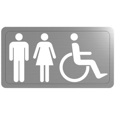 Stainless steel toilet sign