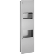 510716S-Recessed combi hand dryer and paper towel dispenser/bin