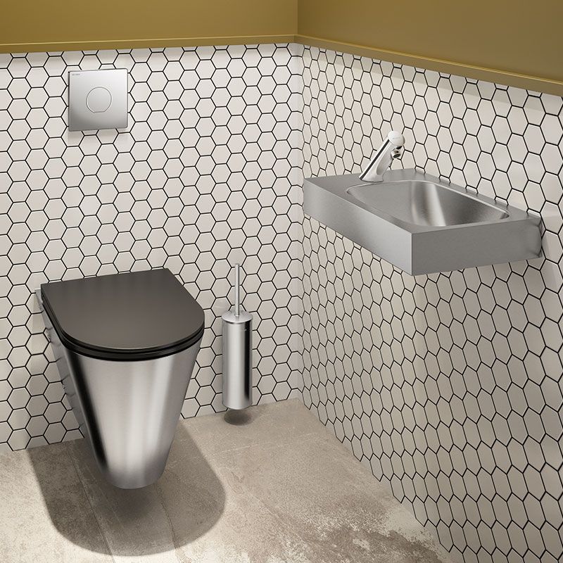 WC MONOBLOCO S21, au sol, avec réservoir, inox mat noir, ADL-110390BK