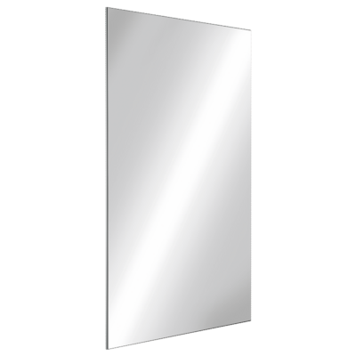 Rectangular stainless steel mirror, H. 1000mm