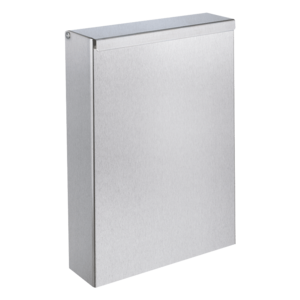 Wall-mounted stainless steel bin with cover, 4.5 litres