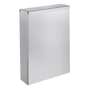 Wall-mounted stainless steel bin with cover, 4.5 litres