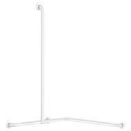 35481W-Basic two-wall shower grab bar with sliding vertical bar, white