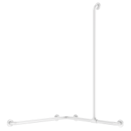 5481N-Corner grab bar with sliding vertical bar, anti-bacterial white Nylon