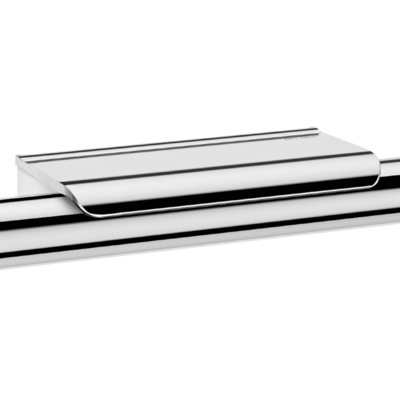 Shelf for chrome-plated grab bar for showers