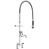 5833-Twin hole pre-rinse mixer set with swivelling tubular spout