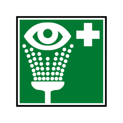 Nameplate for safety eye wash