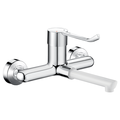 Wall-mounted basin mixer with pressure-balancing