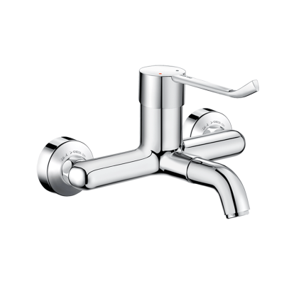 Wall-mounted basin mixer with pressure-balancing