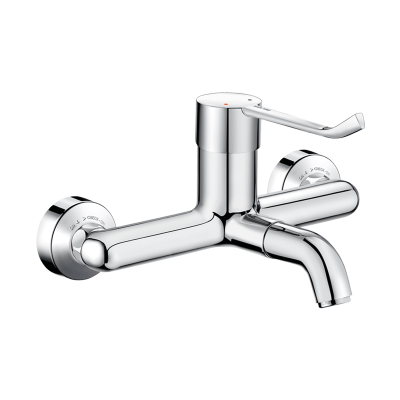 Wall-mounted basin mixer with pressure-balancing