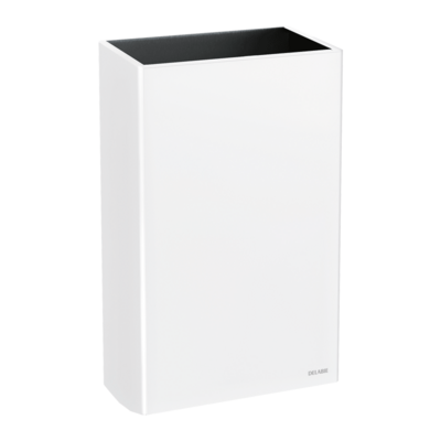 Wall-mounted rectangular stainless steel bin, 20 litres