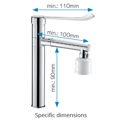 Taps and mixers suitable for terminal filters 
