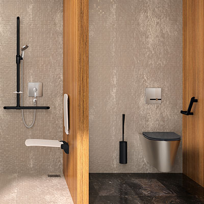 The elegance of black with Be-Line® grab bars