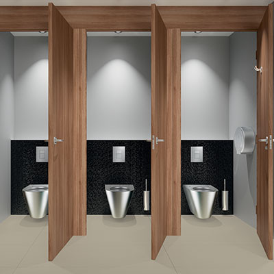 What are the problems faced by commercial washrooms?