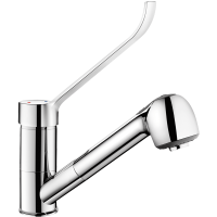 2211L-Mechanical mixer with retracting hand spray