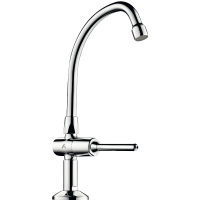 737202-TEMPOSTOP time flow pillar tap, swan neck spout & control lever L200mm